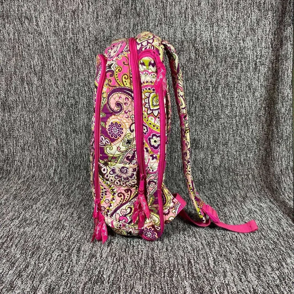 Vera Bradley Priscilla Pink Backpack Quilted Cotton Floral Paisley Travel School